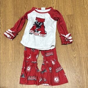 Crimson Tide baby set - Red and White